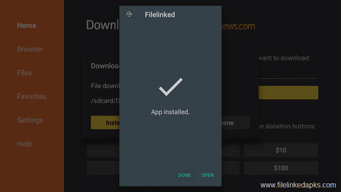 filelinked download on firestick